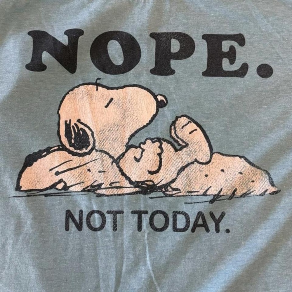 Peanuts Snoopy blue/ teal T-shirt with funny sayings Bundle of 2 - Picture 2 of 8
